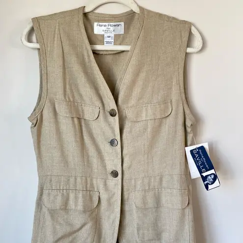Rena Rowan Saville Petite Jute Key Largo Safari Beige Vest Size 10P