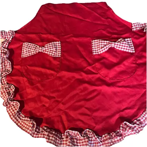 Vintage Style Red Gingham Detail Apron Retro Rockabilly Pinup Country Cottage