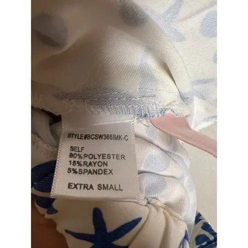 Louna White Blue Doodle Printed High Rise Shorts Size XS