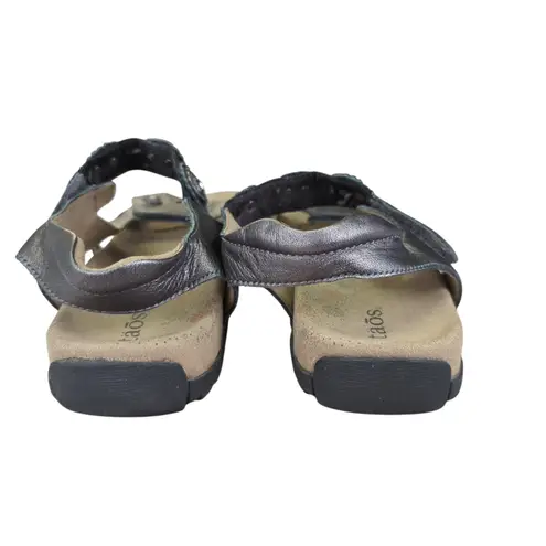 TAOS Eden 2 Pewter Metallic Leather Comfort Sandals Women's US 9 EU 40 Gray