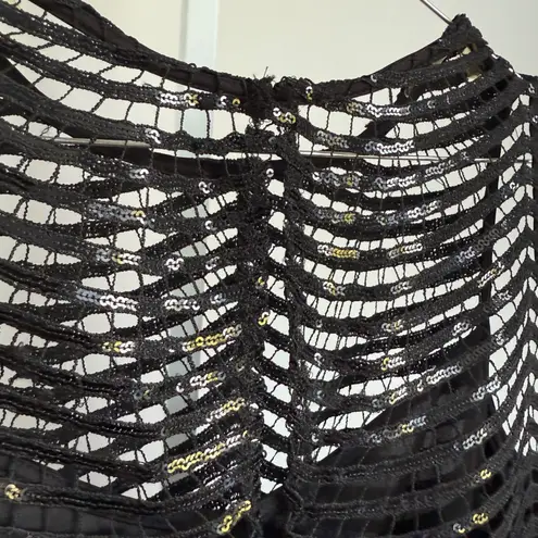 Marina Black Sequin Dress Party Mobwife Cocktail Elegant Luxury size M Size M