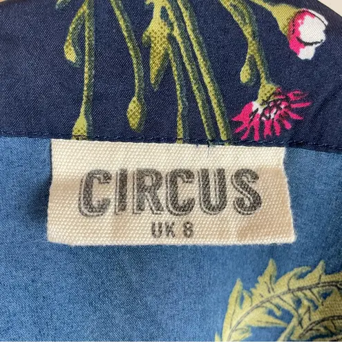 Circus Dress Dandelion Print Navy Blue XS UK Size 8 Retro A