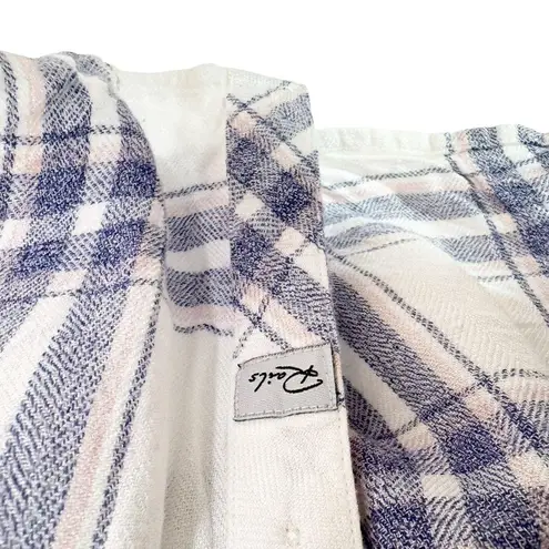 Rails Hunter White Blush Blue Patriot Plaid Button Down Flannel Shirt Size S