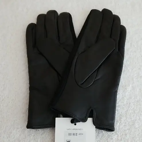 Calvin Klein New  Knit and Leather Gloves