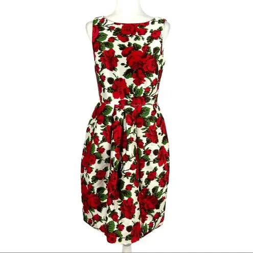 Jules Reid The Peony in 50's Rose Party Holiday Christmas Dress 6 Red