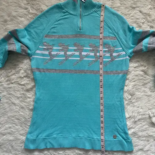 Nils Women's Big Sky Sweater 1/4 Zip Pullover Long Sleeve Blue Silver M Size M