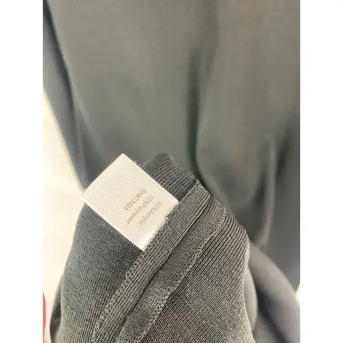 Ming Wang Black Knit 3/4 Sleeve V Neck Midi Dress Size Small