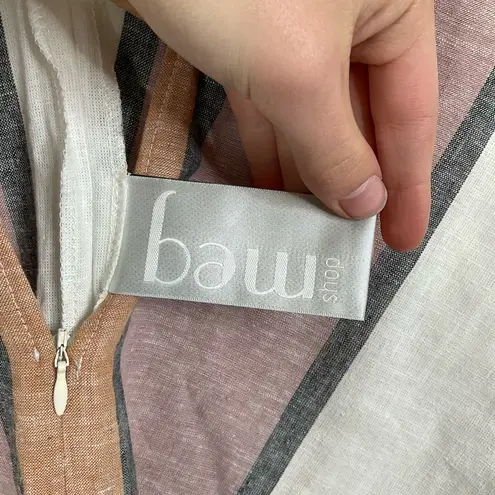 Baw Shop Striped Linen Blend Jumpsuit Size Xlarge White - Image 4