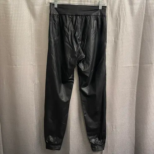 Commando Black Faux Leather Vegan Joggers XS