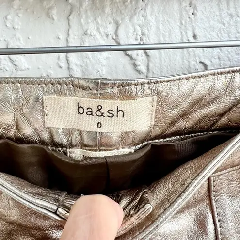 Ba&sh metallic gold rocker leather pants slim size 0
