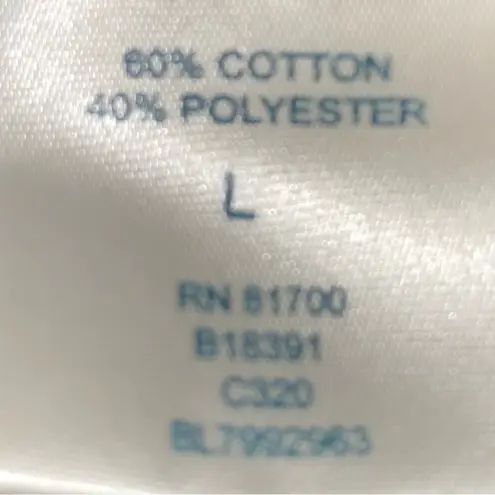 Blair daisy short sleeve crewneck blue white yellow soft tee T-shirt top size L