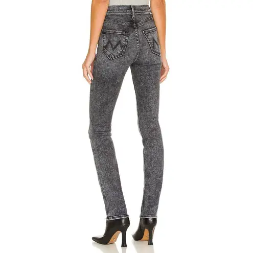 NWT Mother The Pixie Dazzler Skimp in Train Stops Acid Stretch Crop Jeans 24 Black