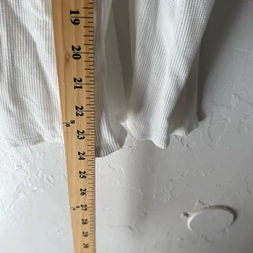 Dear John XL White Waffle Thermal Long Sleeve White Top Peasant Cottage Lagen