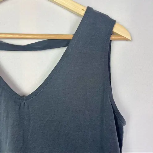 Tahari  Charcoal Gray V-Neck Sleeveless Tank Top L