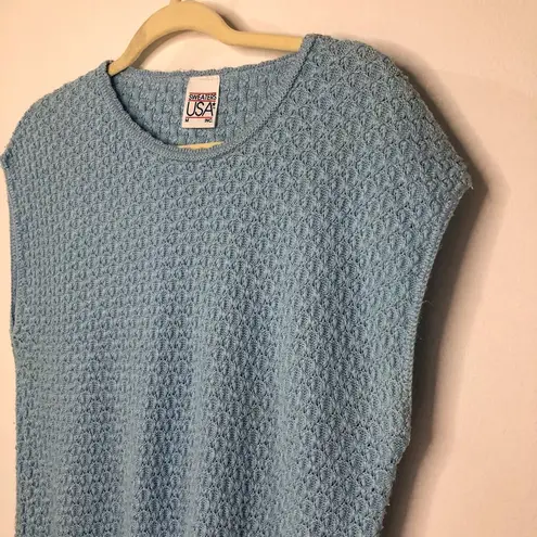 Vintage Blue Sweaters USA  Sweater Vest Medium