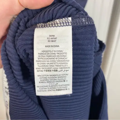 Boden Ribbed Jersey Midi Shirt Dress in navy blue size 12 work office career