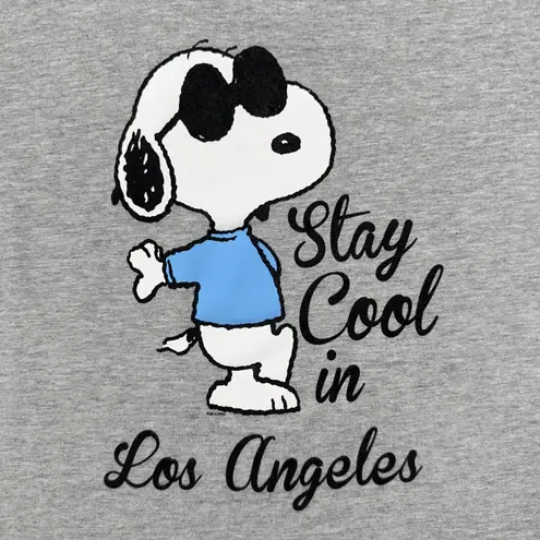 Peanuts Snoopy Graphic Tee Short Sleeves Text Stay Cool Gray T