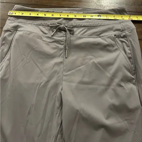 Halara Gray High Waisted Drawstring Pocket Plain Full Length Joggers Large