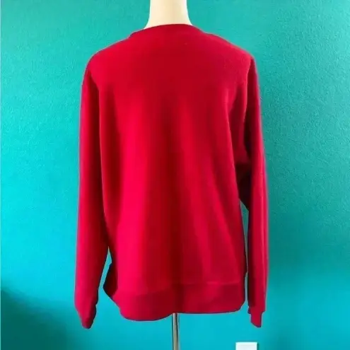 Disney Vintage WALT  WORLD Mickey Mouse Crew Neck Fleece red Sweater