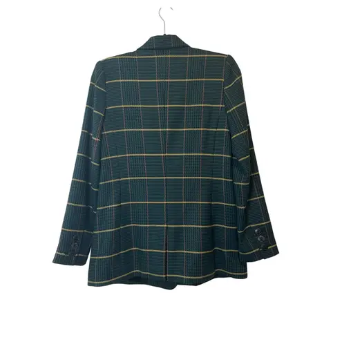 ANINE BING Madeleine Green Plaid Double Breasted Blazer Size Small
