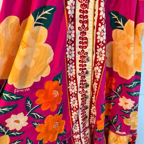 Farm Rio NWT Flower Tapestry Tie Shoulder Midi Dress | XL