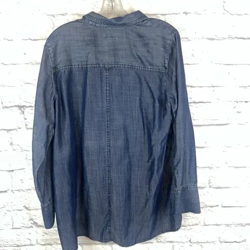 Chico's  NWT Casual Tencil Touch Of Cool Button Down Tunic Blouse Size 1/Medium