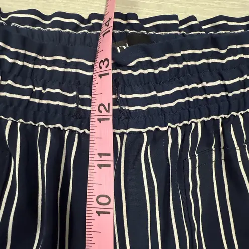 ZARA  Women's Size Small Navy Blue/White Striped Drawstring‎ Paperbag Pants