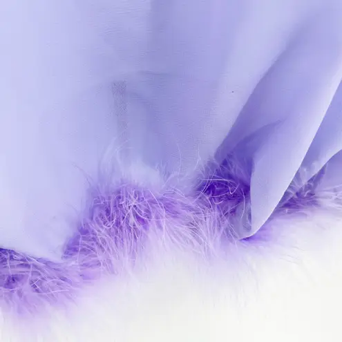 Bettie Page Playful Promises Womens Lilac Feather Trim Lingerie Slip Dress US 6 Purple