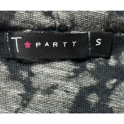 T Party Cardigan Size Small Boho Black Tie Dye Waterfall Open Artsy Festival