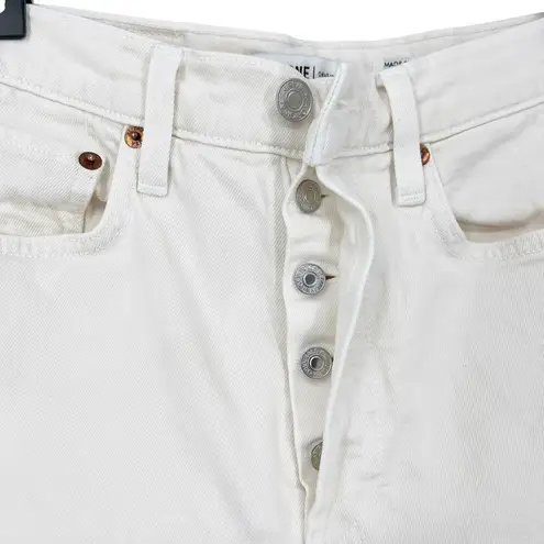 RE/DONE Orginals 90s High Rise Ankle Crop Jeans Vintage White Raw Hem Size 27
