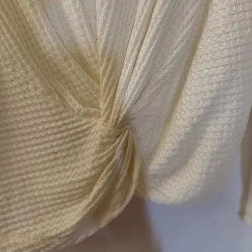 Akemi + Kin ANTHROPOLOGIE Side Knot Waffle Knit Blouse Size S