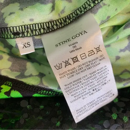 NEW Stine Goya Ibi Floral Pointilism Mesh Overlay Dress with Flaw Size XS
