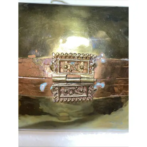 1930s Brass Pillow Purse – Velvet Trim Vintage Art Deco Evening Bag