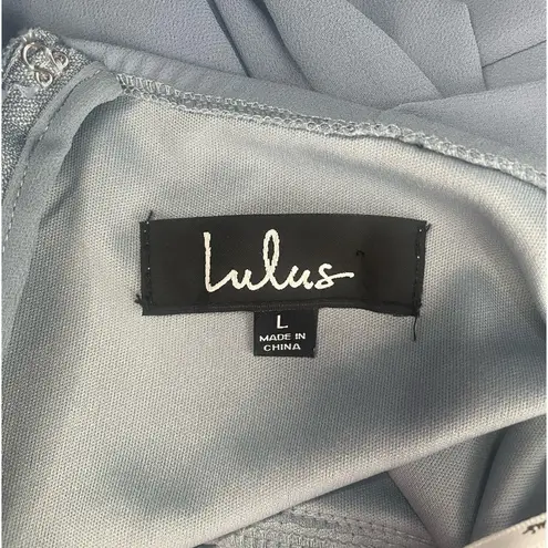 NWT Lulus Air of Romance Maxi Dress in Slate Blue Size Large