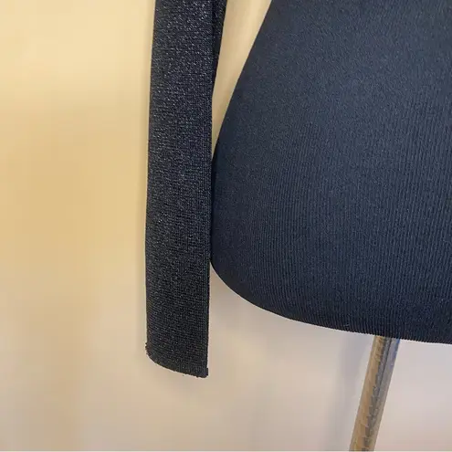 Valerie Stevens Petites Collection Vintage Black Metallic Cropped Cardigan Sz PM