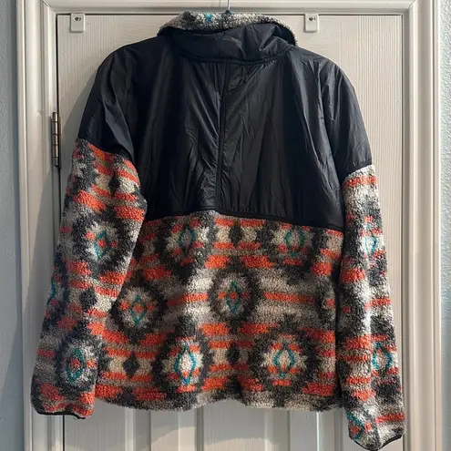 Buc-ee's BERBER AZTEC FLEECE ZIP JACKET Women’s Medium Full Zip Cozy Cabincore