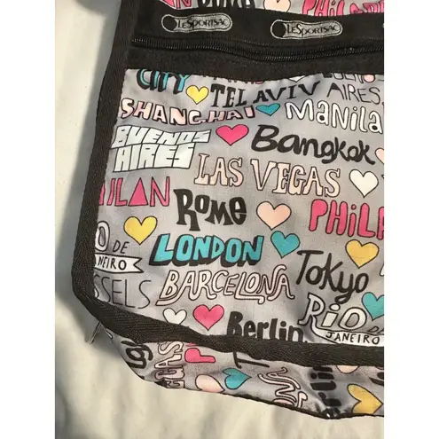 LeSportsac Multicolor City Print Crossbody Bag With Adjustable Strap & Multiple Compartments