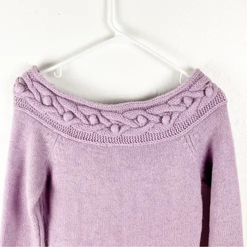 Marciano Lilac Lambs Wool Angora Rabbit Hair Blend Metallic Knit Sweater Medium