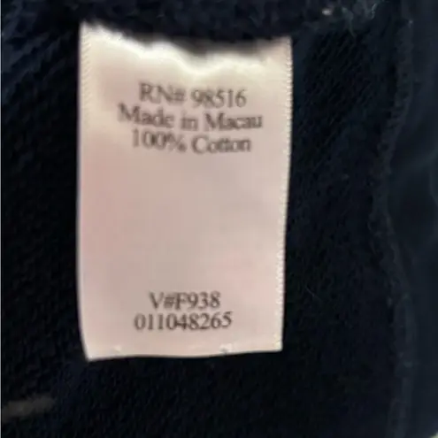 Coldwater Creek Navy Double Breasted Pea Coat Style Sweater With Detachable Hood