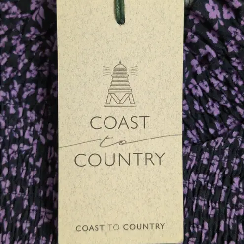 Barbour Midhurst Top Floral Ditsy Print Smocked Ruffle Lyocell Long Sleeve 6 New