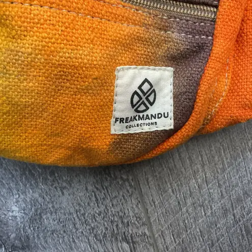Freakmandu Collections Hemp Fanny Pack Tie Dye Belt Bag Festival Orange