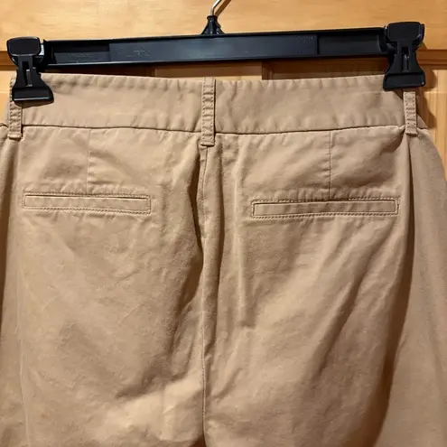 J. Crew Women's Frankie Ankle Chino Pants Size 8 Petite Beige Flat Front used Tan