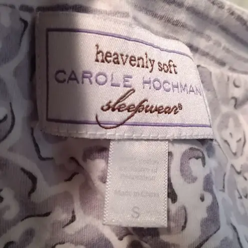Carole Hochman Heavenly Soft Pajama Set-Small-Purple Medallion-Pockets-Button Up