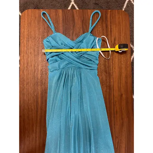 Windsor  Long Sparkly Light Blue Maxi Dress Size 1/2 - Image 4