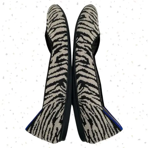 Rothy's Black Zebra Neutral Animal Print Casual Shoes EDS Spoonie Rothy’s The Flat 6.5