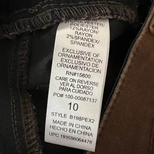 Democracy Ab Solution Ankle Straight Leg Jeans Size 10 Brown Casual Stretchy