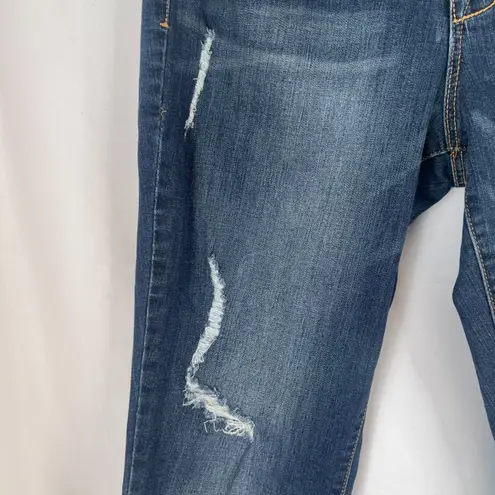 1822 Denim Roll Cuff Distressed Blue Skinny Jeans Size 12