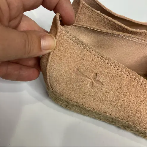 Manebi Hamptons platform espadrille slip on shoes suede womens size 38 peach tan Orange