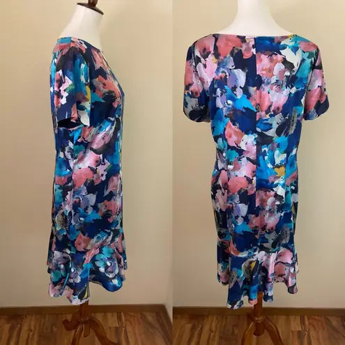 St. John Watercolor Floral Silk Dress