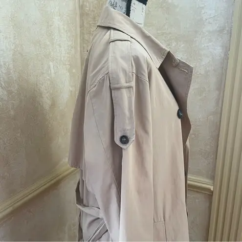 Fashion Union Long Trench Coat with Belt Cotton blend Beige Classic Sz 10